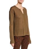 Sienna Sheer Knit Long-sleeve Top
