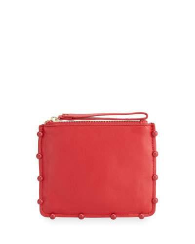 Tabitha Ball-trim Leather Clutch Bag