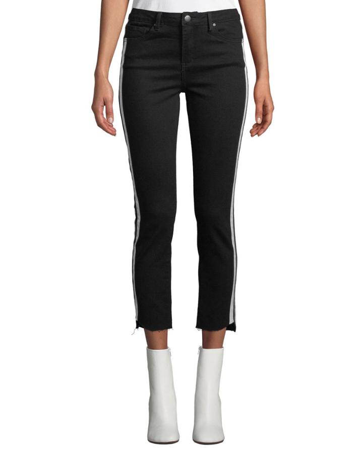 Maven Racer-striped Flare-crop Jeans