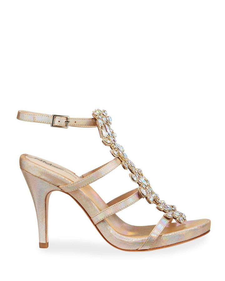 Jeweled Iridescent T-strap