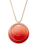 Circular Pendant Necklace, Orange