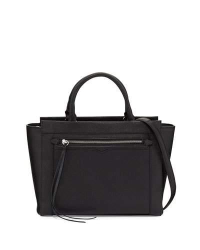 Monroe Small Saffiano Tote Bag, Black