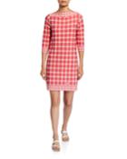 Chemise Circle-print Border Dress