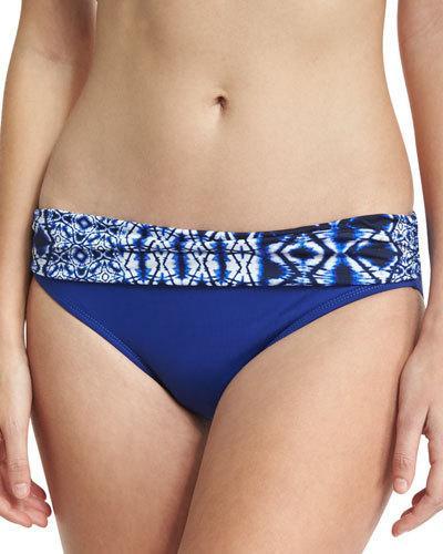 Tangier Banded Hipster Swim Bottom, Blue