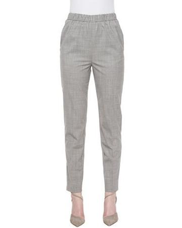Tapered Slim-fit Pants, Silver/gray