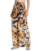 Onca Leopard-print Tie-front Coverup Pants