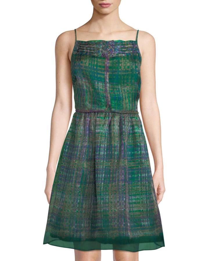 Fit-&-flare Plaid-print