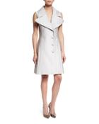 Sleeveless Oversized-lapel Vest Dress,