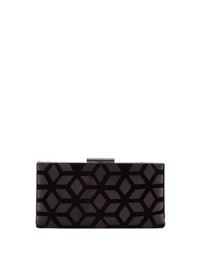 Satin Evening Clutch Bag W/velvet Overlay