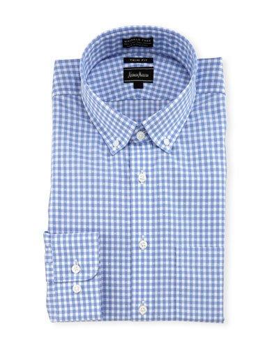 Trim-fit Non-iron Dobby Check Dress