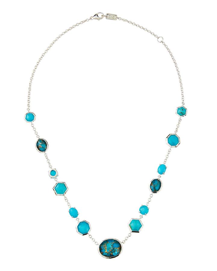Rock Candy Mixed-stone Necklace In Turquoise