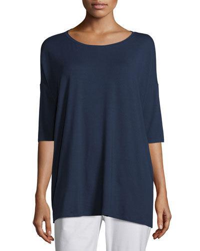 3/4-sleeve Boxy Tunic,