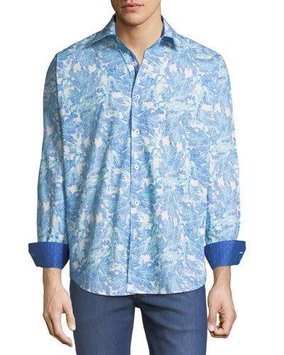 Classic-fit Leaf-print