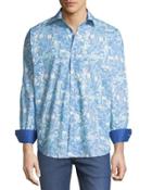Classic-fit Leaf-print