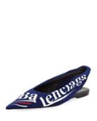 Ruched Logo-print Pointed Toe Flat