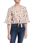 Floral Tie-front Cropped Top