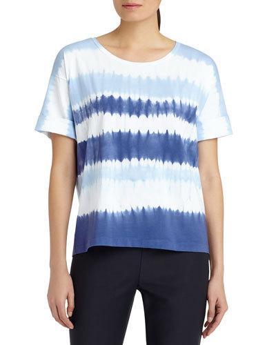 Hand Tie-dyed Tee, Blue Pattern