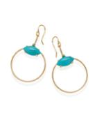 18k Prisma Marquise Baby Hoop Earrings In Turquoise