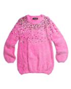 Long-sleeve Yarn Tunic W/ Rainbow Ombre Sequin Detail,
