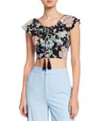 Floral Print Tassel Crop Top