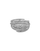 18k White Gold Diamond Multi-row Ring,