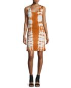 Sleeveless Batik Shift Dress, Off White/sunset