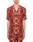 Men's Logo Bandana-pattern Silk Short-sleeve