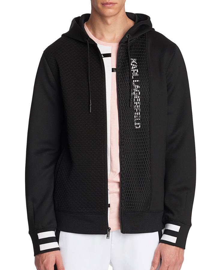 Men's Mesh Contrast Zip Hoodie
