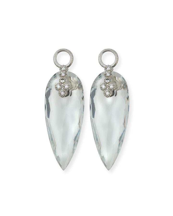 Provence 18k Teardrop Topaz Earring Charms With Diamonds