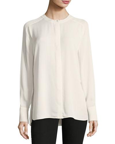 Collarless Pleat-back