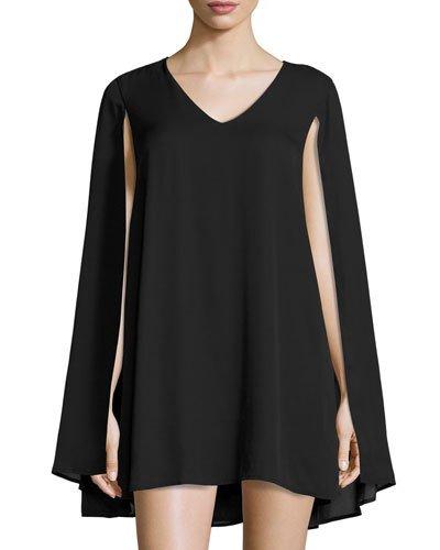 Cape Shift Dress, Black