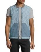 Quilted Chambray Vest, Indigo