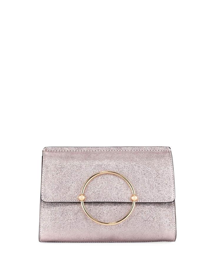 Metallic Ring Flap Clutch Bag