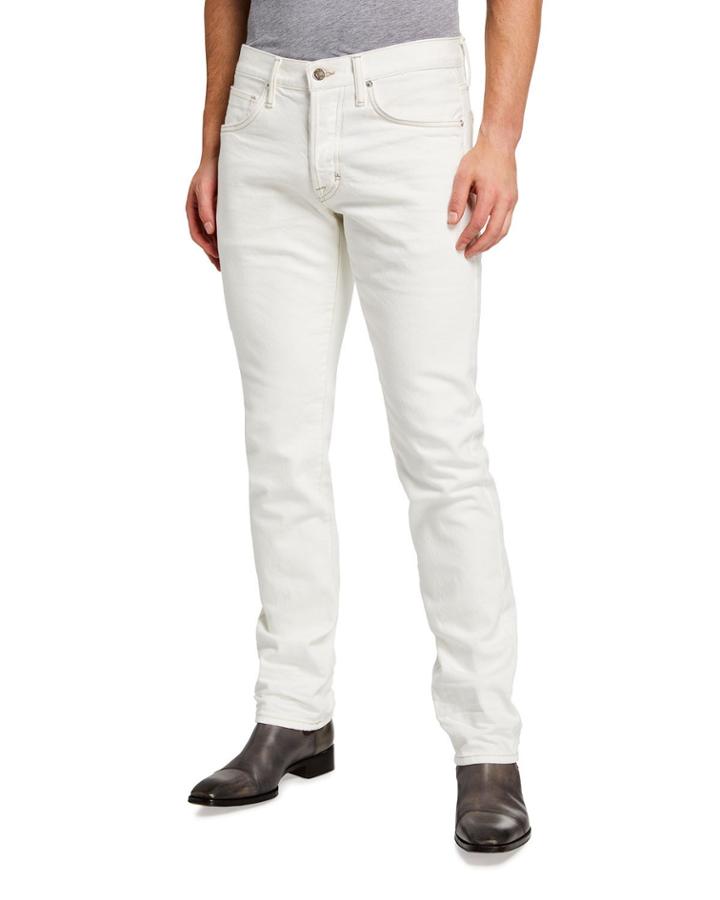 Men's Straight-fit Denim Pants, Beige