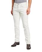 Men's Straight-fit Denim Pants, Beige