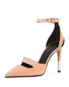Suede Ankle-strap D'orsay Pumps