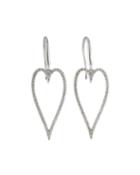 18k White Gold Diamond Heart Earrings