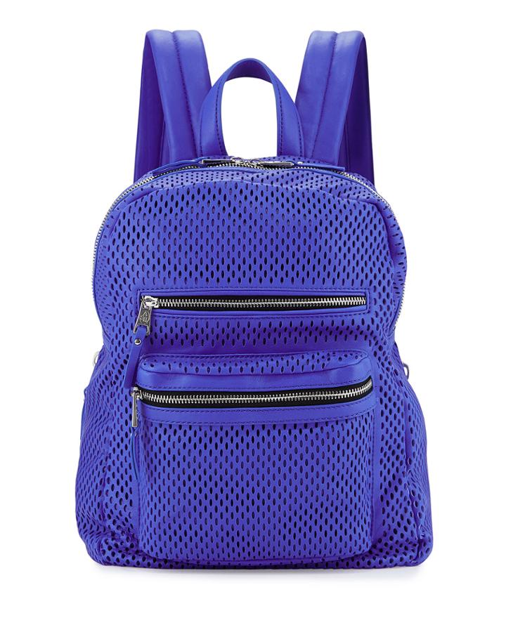 Ash Danica Perforated-leather Backpack, Cobalt