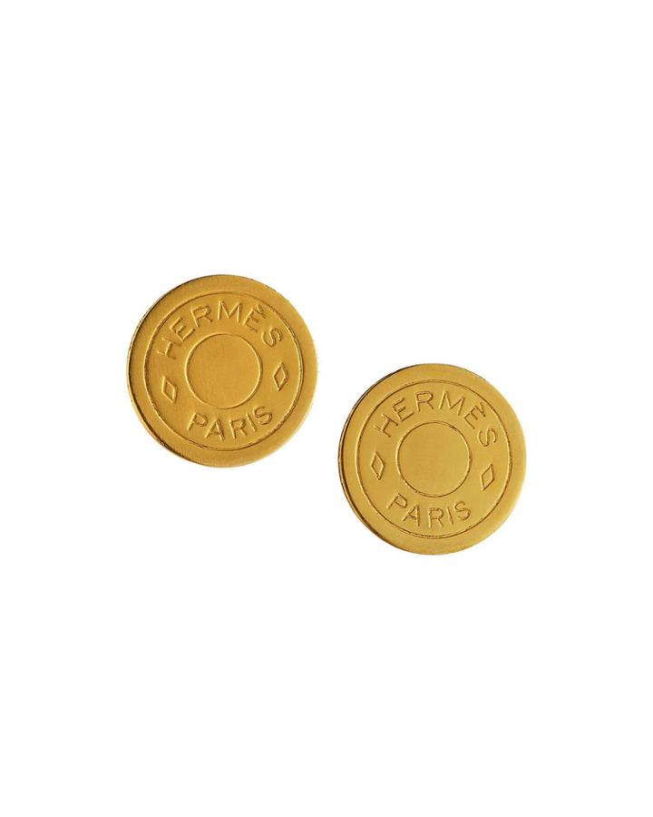 Estate Clou De Selle Stud Earrings, Gold