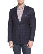 Windowpane Tic Two-button Sport Coat, Navy
