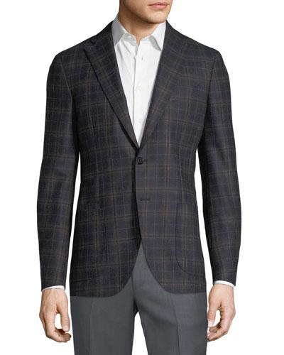 Soft Wool Fancy Jacket, Blue