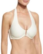Cote D' Azur U-bar Halter Swim Top, White (available In D-g Cup)
