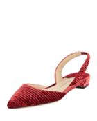 Rhea Ruched Velvet Flat