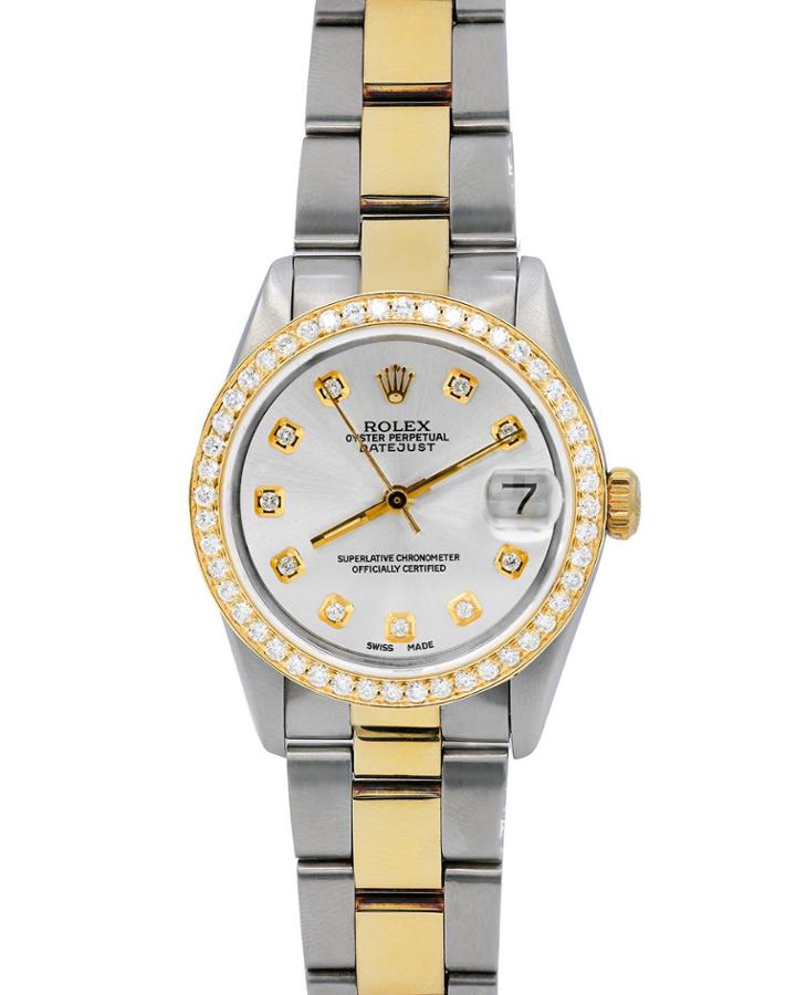 Pre-owned 31mm Diamond Oyster Perpetual Datejust Watch In Two-tone