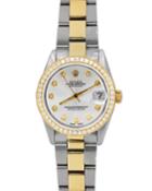 Pre-owned 31mm Diamond Oyster Perpetual Datejust Watch In Two-tone
