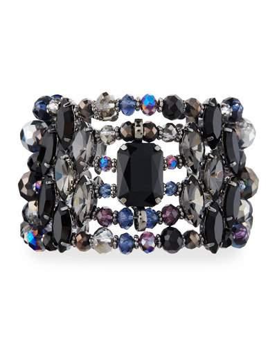 Multi-row Statement Crystal Cuff Bracelet