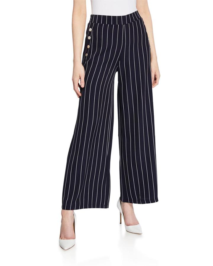Striped Wide-leg Flare Pants