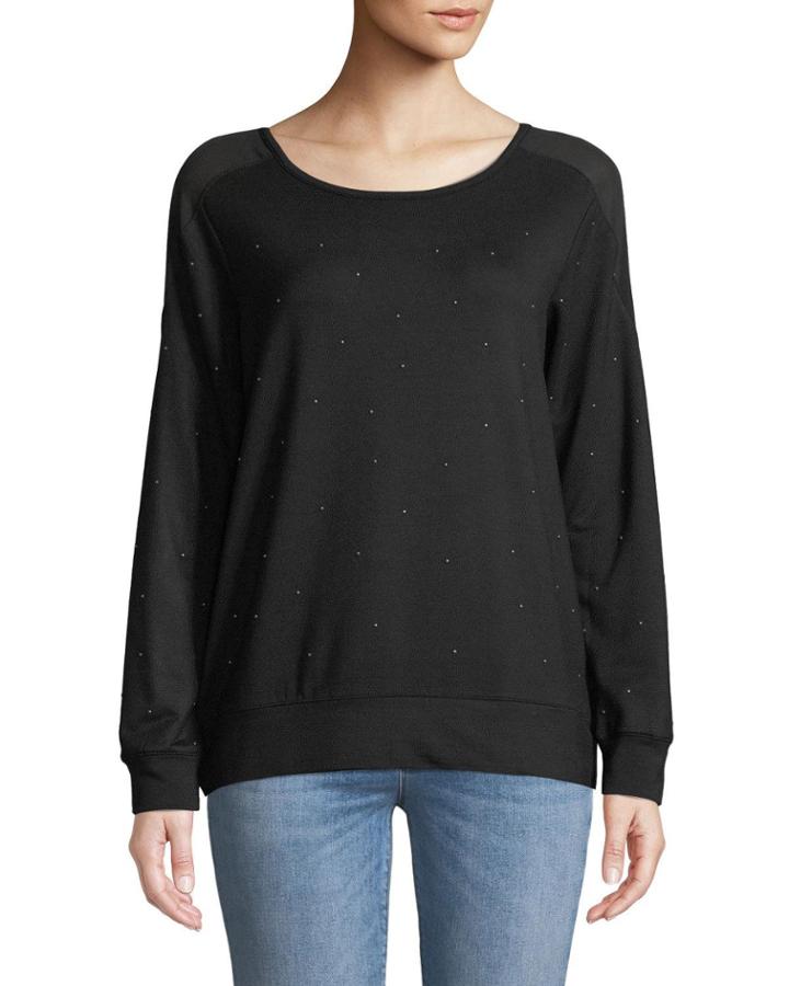 Petite-studded Boat-neck