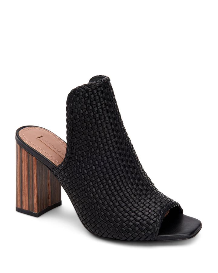 Fabianna Woven Leather Wooden-heel