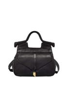 Brittany Leather Satchel Bag, Black